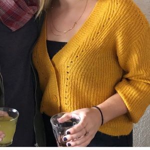 H&M cropped burnt orange fall sweater